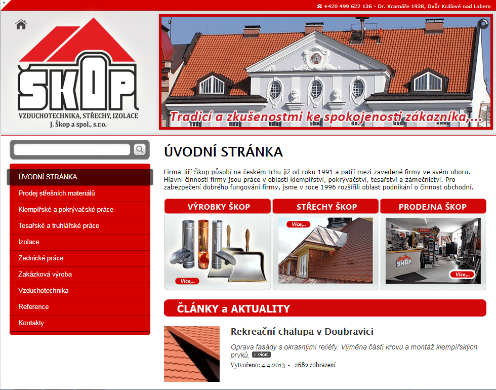 J. Škop a spol., s.r.o. - vzduchotechnika, střechy, izolace
